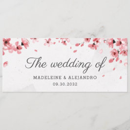 Menu A cereja rosa elegante floresce o casamento de