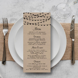 Menu A Coleção de Casamentos Rustic Kraft String Lights