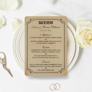 Menu A coleção de casamentos vitorianos Steampunk