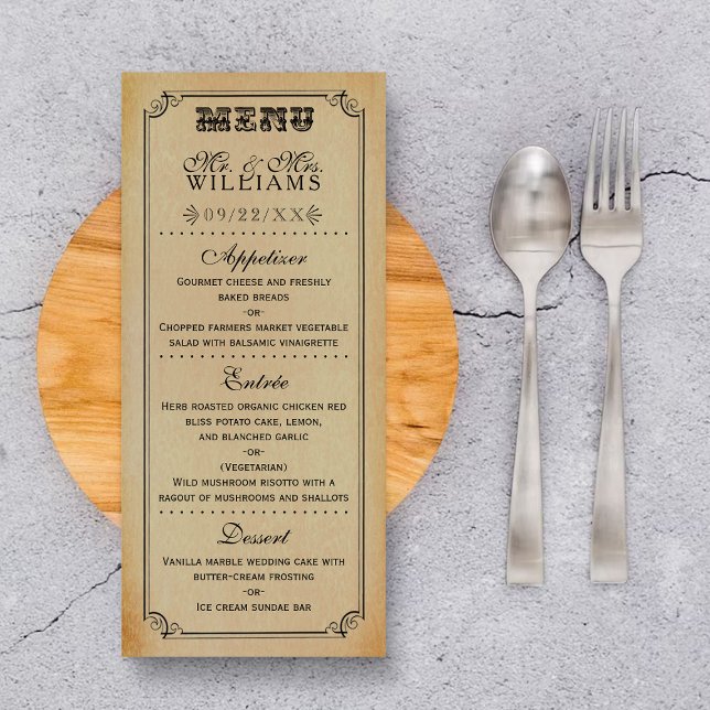 Menu A coleção de casamentos vitorianos Steampunk (Criador carregado)