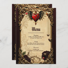 Menu A elegância e misticismo do coração gótico.