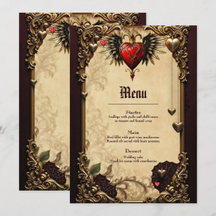 Menu A elegância e misticismo do coração gótico.