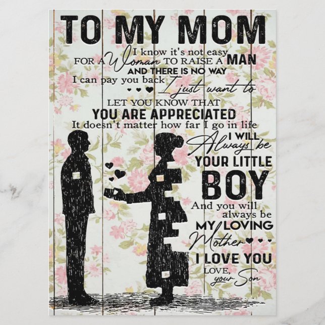 Menu À Minha Mãe, Presente De Aniversário, Carta À Mãe (Verso)