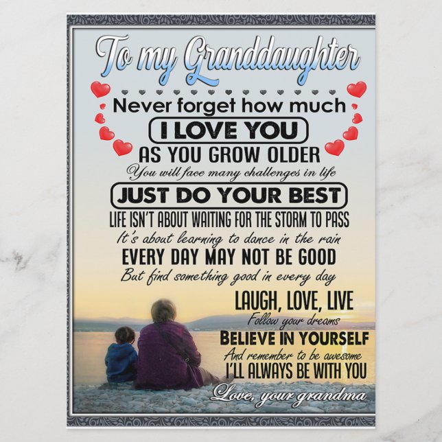 Menu À Minha neta, Bebê Garota, Ideia De Aniversário (Frente)