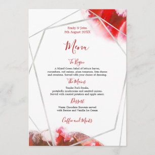 Menu Abertura de Cores Vermelhos/Casamento Geométrico d