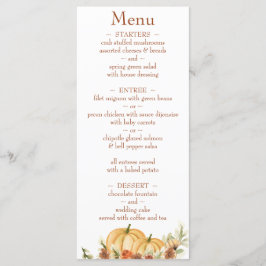 Menu Abóbora Aquarela Rústica Endereço de Retorno Casam