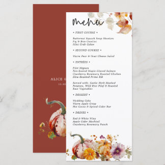 Menu Abóboras Botânicas de Outono se Enamoram Casamento