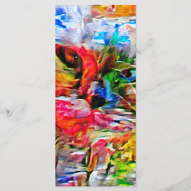 Menu Abstrato Expressionista Colorida Cat Art Impressão (Frente)