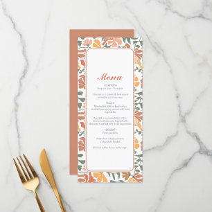 Menu Abstrato Floral & Birds Meio século Moderno Casame