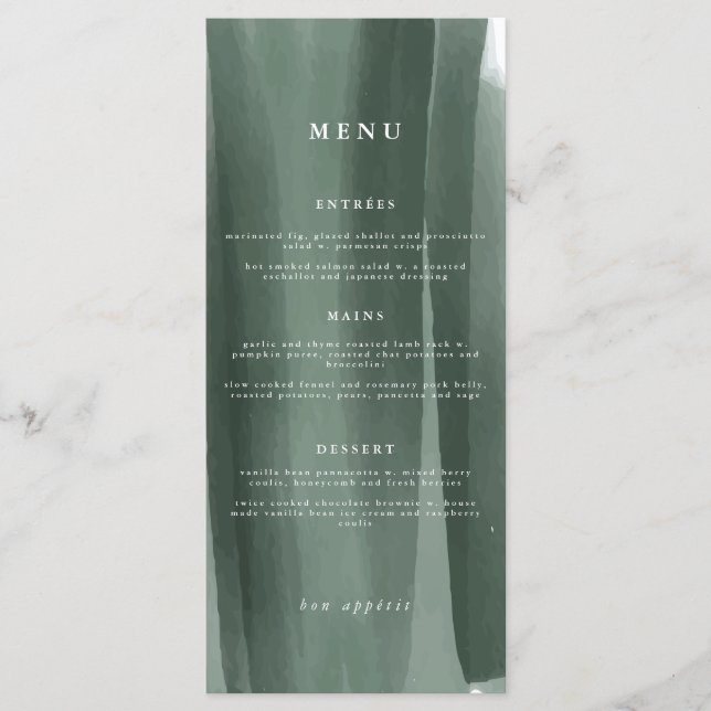 Menu Abstrato Formal Casamento Moderno | (Frente)