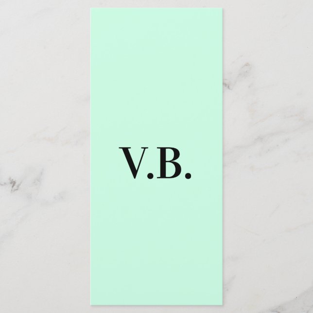Menu Adicionar nome texto monograma cor sólida simples (Frente)