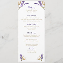 Menu Adorável Casamento de Lavandas e Trigo