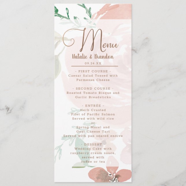 Menu AllRosa Vintage Dusty Pink Janto Floral (Frente)