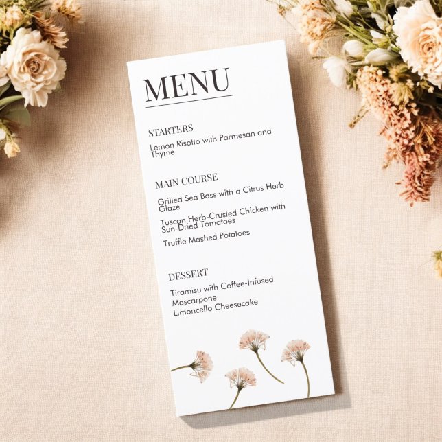 Menu Amarelo-Manteiga Amarelo Elegante Floral e Moderno (Criador carregado)