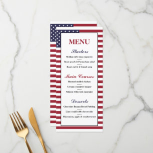 Menu American Flag Wedding