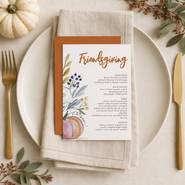 Menu Amigos Jantar de Ação de Graças com Jantar Potluck (Criador carregado)