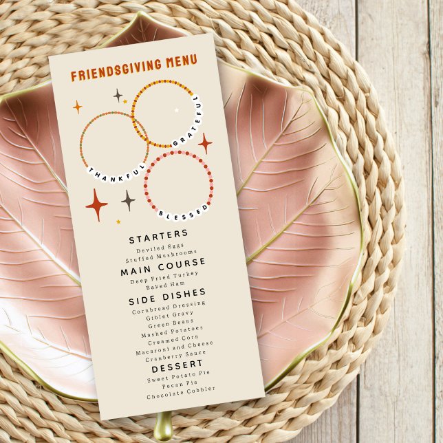 Menu Amizade Braceletes Ação de Graças (Criador carregado)