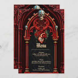 Menu Amor eterno à sombra dos rosas.