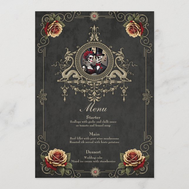 Menu Amor eterno na escuridão. (Frente)