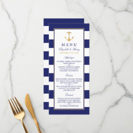 Menu Âncora Dourada náutica, Marinho e casamento Dourad