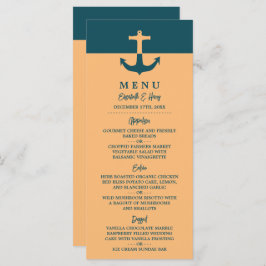 Menu Âncora Náutica - Azul-Coral - Casamento de Praia