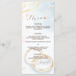 Menu anéis de ouro elegantes primavera de verão Casamen