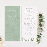 Menu Anemones Sage & Dusty Eucalyptus Janto Casamento<br><div class="desc">Preste atenção! Ao redimensionar o convite, você precisa preencher o plano de fundo no verso. Para fazer isso, "Clique para personalizar mais". Design apresenta um buquê de verde-aquarela, eucalipto, sábio e anêmonas desenhados à mão especialmente para a coleção de convites para casamentos do "Evergreen Garden". Você pode personalizar completamente as...</div>
