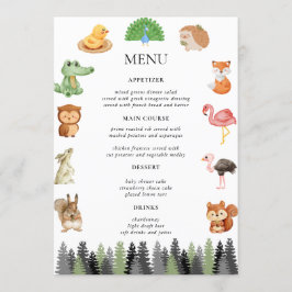 Menu Animais Florestais