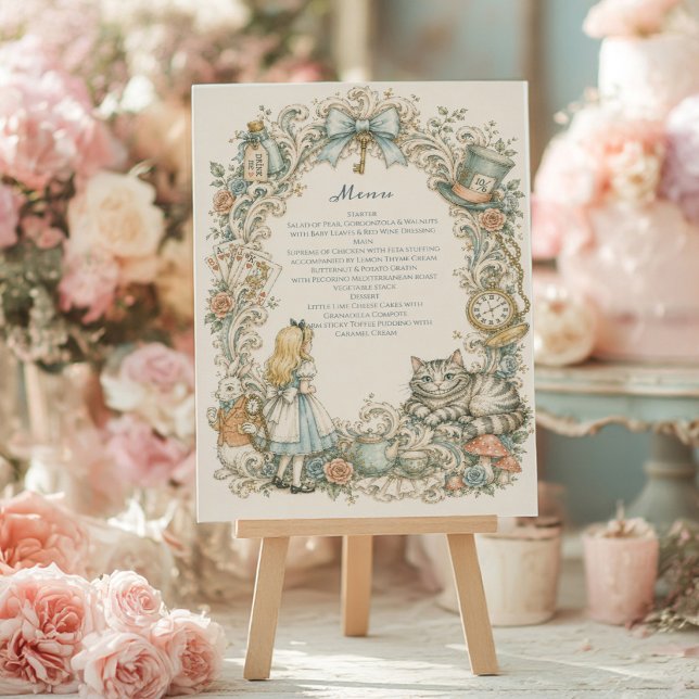 Menu Aniversário da Alice no País das Maravilhas (Criador carregado)
