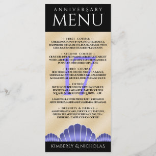 Menu Aniversário de Casamento do Elegant 17th Shells