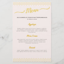 Menu Aniversário de Casamento do Elegante 50º Cor-