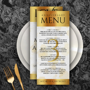 Menu Aniversário do Casamento de Couro do Elegante
