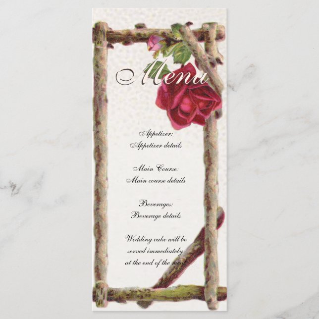 Menu Antiguidade Vitorítica Vintage rosa rustica (Frente)
