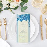 Menu Antiquado de Casamento do Flor Azul Japonês<br><div class="desc">Personalize todo o texto do seu evento.</div>