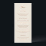 Menu Antonia Earthy Neutrals Elegante Weding<br><div class="desc">Menus de casamento elegantes com um simples design com roteiros e fontes serif.</div>