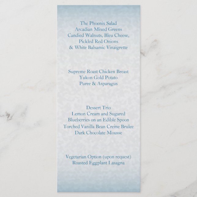 Menu Apresentação da Cor de Água Azul Moderna (Frente)