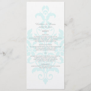 Menu Aqua Sutil Casamento tema damasco