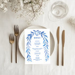 Menu Aquarela Botânica Bar Mitzvah Judaico Evento<br><div class="desc">Cartão de menu perfeito para um bat mitzvah, bar mitzvah ou outra celebração judaica! Arte delicada de trama de folhas desenhada à mão para você! TOTALMENTE PERSONALIZÁVEL! Clique em “Personalizar” acima para editar o texto. Clique em "editar usando a ferramenta de design" para ajustar as fontes, cores e posicionamentos e...</div>