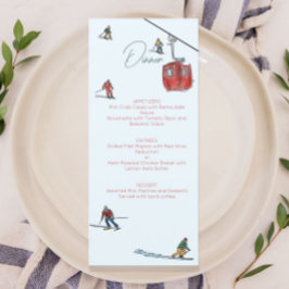 Menu aquarela de esqui