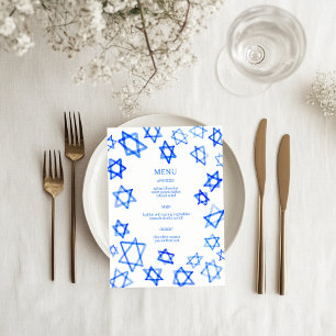 Menu Aquarela Estrela de David Azul Bar Mitzvah