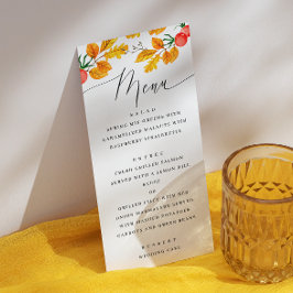 Menu Aquarela floral de casamento outono. Floresta outo