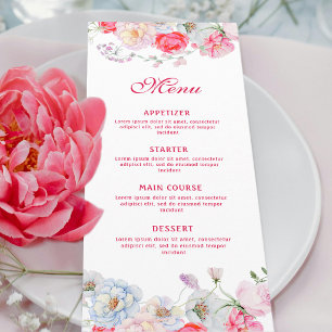 Menu Aquarela Flores Clássicas