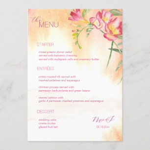 Menu Aquarela Tropical de Freesia Aquosa