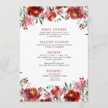 Aquarelas Flores de Jardim Vermelho Profundo