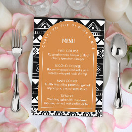 Menu Arca de Casamento Padrão de Boho Moderno Queimou L
