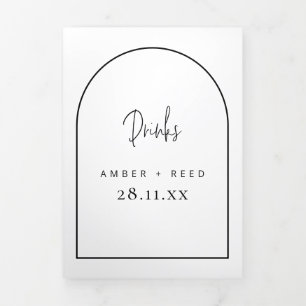 Menu Arch Black & White Drinks para Casamento