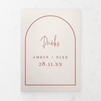 Menu Arch Cream & Terracotta Drinks para Casamento