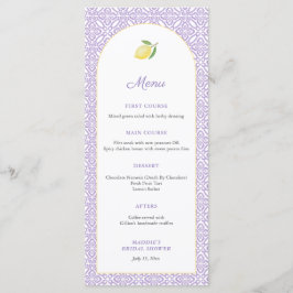 Menu Arch Lemons Lavender Bridal Shower Party
