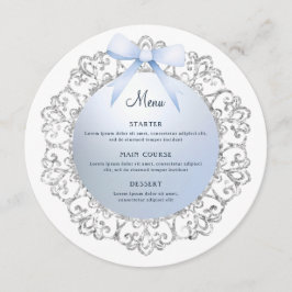 Menu Arco Azul de Quadro Glitter Prateado