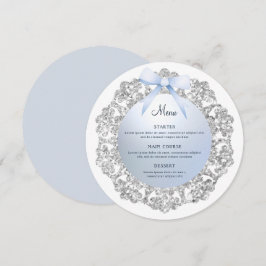 Menu Arco Azul de Quadro Glitter Prateado